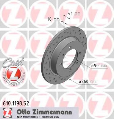Тормозной диск Otto Zimmermann 610.1198.52
