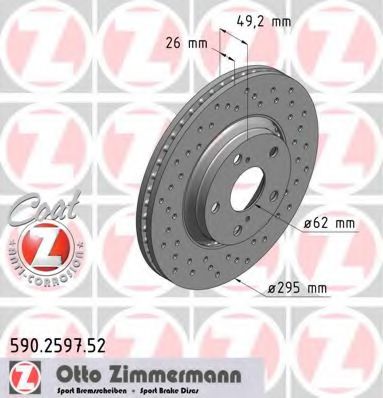 Тормозной диск Otto Zimmermann 590.2597.52