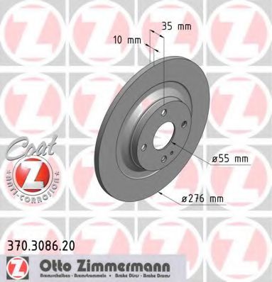 Тормозной диск Otto Zimmermann 370.3086.20