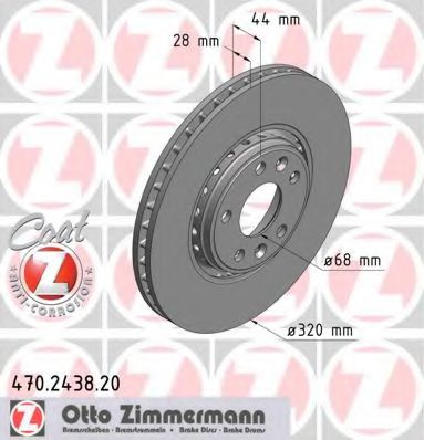 Тормозной диск Otto Zimmermann 470.2438.20