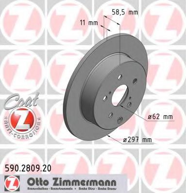 Тормозной диск Otto Zimmermann 590.2809.20
