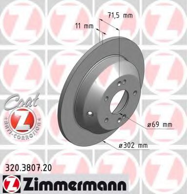 Тормозной диск Otto Zimmermann 320.3807.20