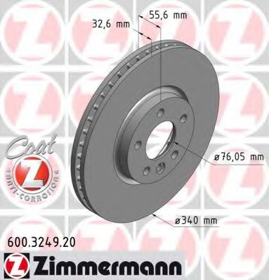 Тормозной диск Otto Zimmermann 600.3249.20
