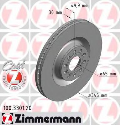 Тормозной диск Otto Zimmermann 100.3301.20