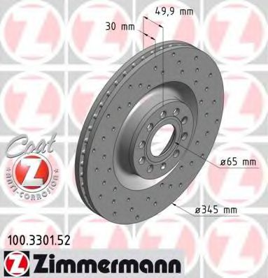 Тормозной диск Otto Zimmermann 100.3301.52