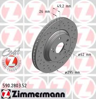 Тормозной диск Otto Zimmermann 590.2803.52