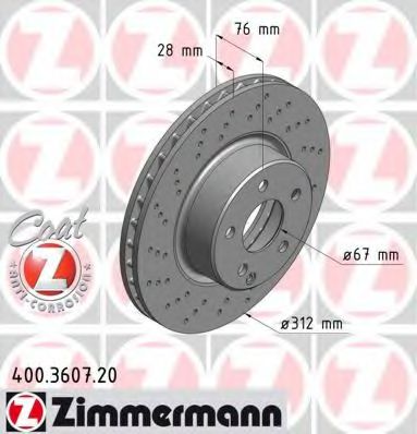 Тормозной диск Otto Zimmermann 400.3607.20
