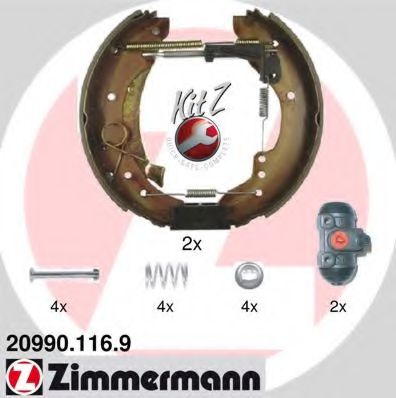 Тормозные колодки барабанные Otto Zimmermann 20990.116.9