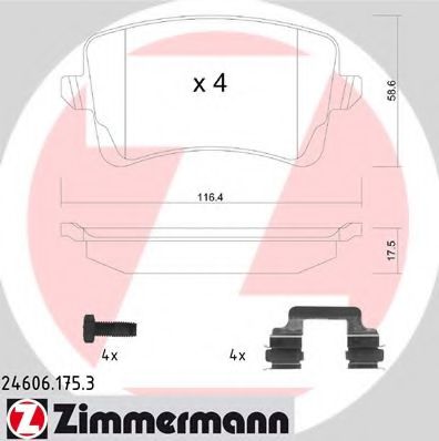 Тормозные колодки Otto Zimmermann 24606.175.3