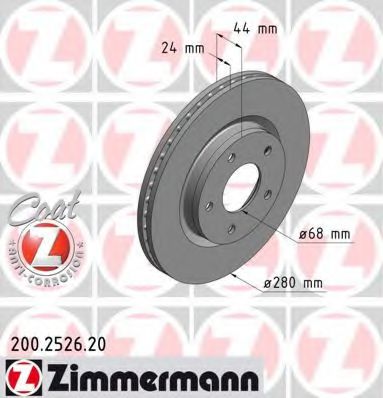 Тормозной диск Otto Zimmermann 200.2526.20