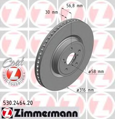 Тормозной диск Otto Zimmermann 530.2464.20