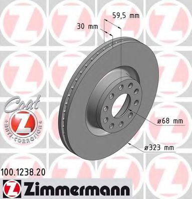 Тормозной диск Otto Zimmermann 100.1238.20