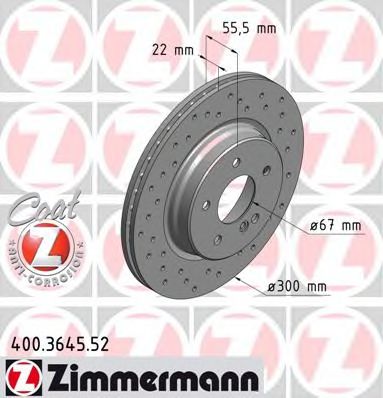 Тормозной диск Otto Zimmermann 400.3645.52