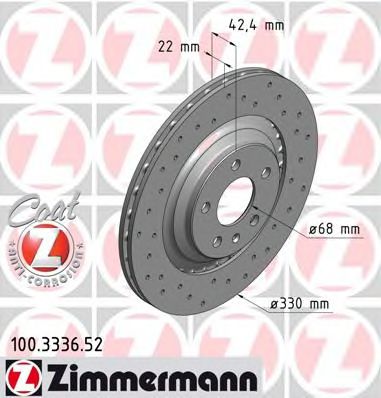 Тормозной диск Otto Zimmermann 100.3336.52
