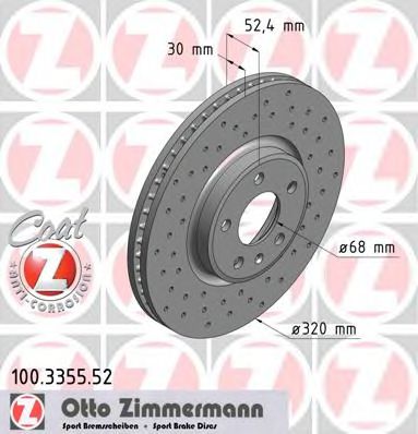 Тормозной диск Otto Zimmermann 100.3355.52
