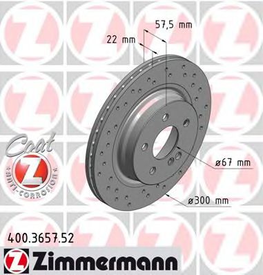 Тормозной диск Otto Zimmermann 400.3657.52