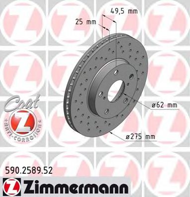 Тормозной диск Otto Zimmermann 590.2589.52