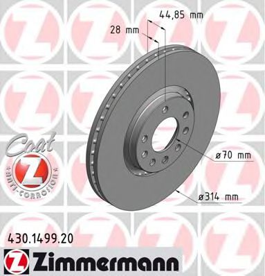 Тормозной диск Otto Zimmermann 430.1499.20