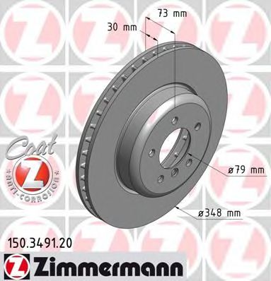 Тормозной диск Otto Zimmermann 150.3491.20