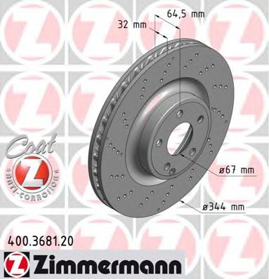 Тормозной диск Otto Zimmermann 400.3681.20