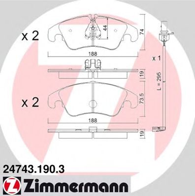 Тормозные колодки Otto Zimmermann 24743.190.3