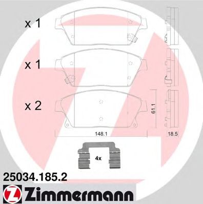Тормозные колодки Otto Zimmermann 25034.185.2