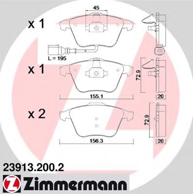 Тормозные колодки Otto Zimmermann 23913.200.2