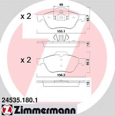 Тормозные колодки Otto Zimmermann 24535.180.1