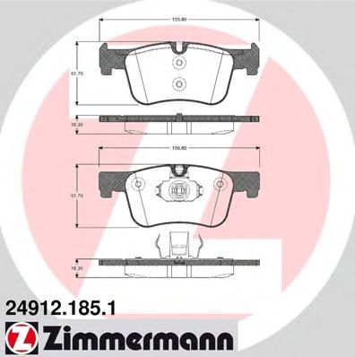 Тормозные колодки Otto Zimmermann 24912.185.1