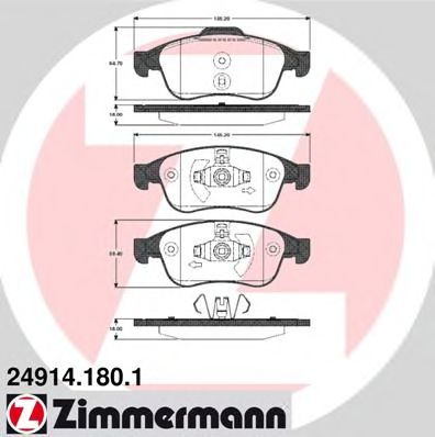 Тормозные колодки Otto Zimmermann 24914.180.1