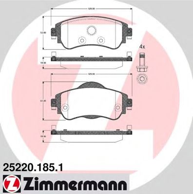 Тормозные колодки Otto Zimmermann 25220.185.1