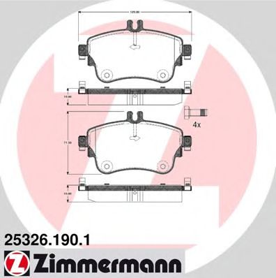 Тормозные колодки Otto Zimmermann 25326.190.1