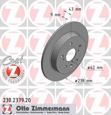 Тормозной диск Otto Zimmermann 230.2379.20