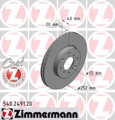 Тормозной диск Otto Zimmermann 540.2491.20
