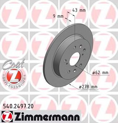 Тормозной диск Otto Zimmermann 540.2497.20