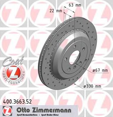 Тормозной диск Otto Zimmermann 400.3663.52