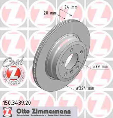 Тормозной диск Otto Zimmermann 150.3439.20