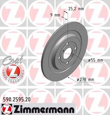 Тормозной диск Otto Zimmermann 590.2595.20