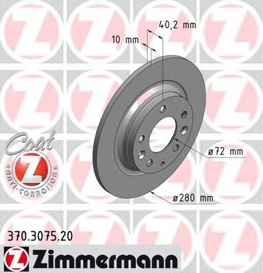 Тормозной диск Otto Zimmermann 370.3075.20
