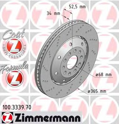 Тормозной диск Otto Zimmermann 100.3339.70