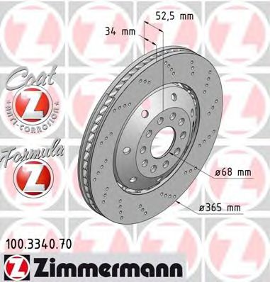 Тормозной диск Otto Zimmermann 100.3340.70