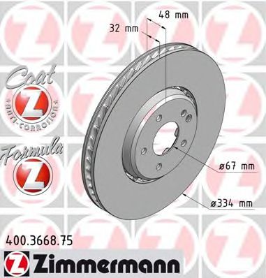 Тормозной диск Otto Zimmermann 400.3668.75