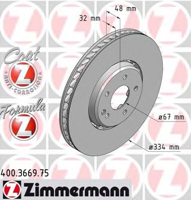 Тормозной диск Otto Zimmermann 400.3669.75