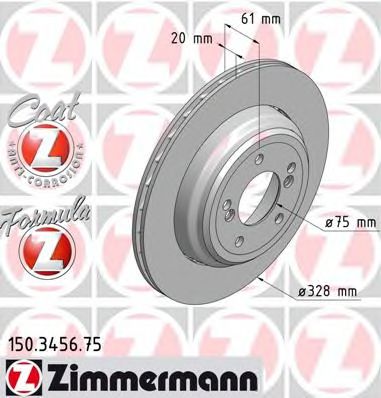 Тормозной диск Otto Zimmermann 150.3456.75