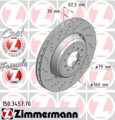 Тормозной диск Otto Zimmermann 150.3457.70