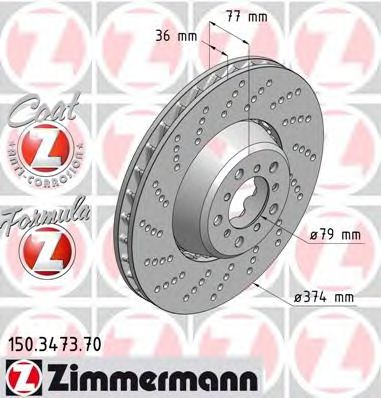 Тормозной диск Otto Zimmermann 150.3473.70