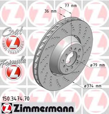 Тормозной диск Otto Zimmermann 150.3474.70