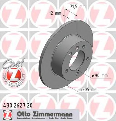 Тормозной диск Otto Zimmermann 430.2627.20