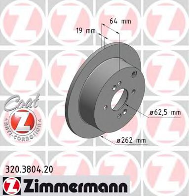 Тормозной диск Otto Zimmermann 320.3804.20