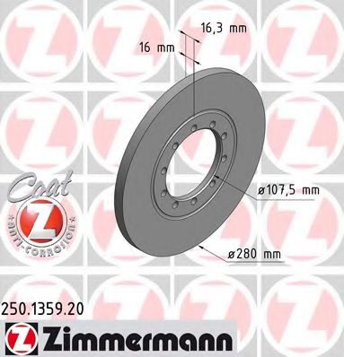 Тормозной диск Otto Zimmermann 250.1359.20